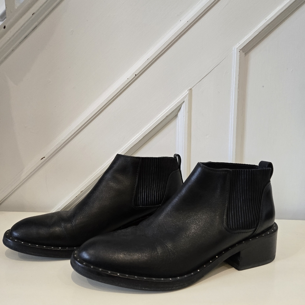 3.1 Phillip Lim Black Leather Ankle Boots Size 39